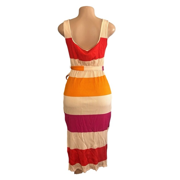 Ted Baker Ribbed Midi Casual Striped Dress Multicolor - Picture 6 of 10
